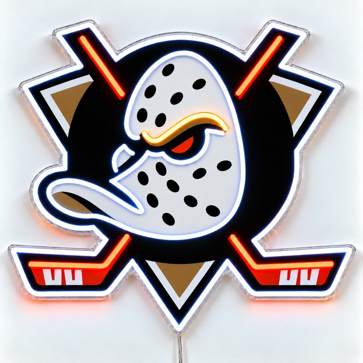 Anaheim Ducks LED Neon Sign, featuring team logo displayed on a light background.