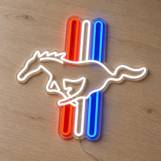 Ford Mustang Tri-Bar LED Neon Sign product photo 2