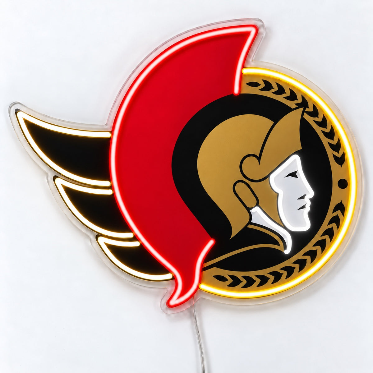 Ottawa Senators LED Neon Sign, featuring team logo displayed on a light background.