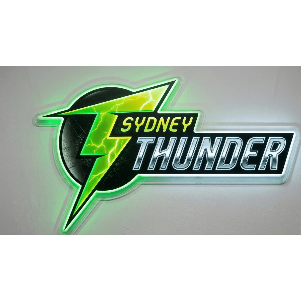 Sydney Thunder LED Neon Sign, featuring illuminated team logo on a light background.