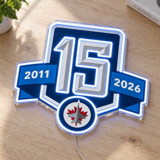 Winnipeg Jets 15th Anniversary LED Neon Sign product photo 2