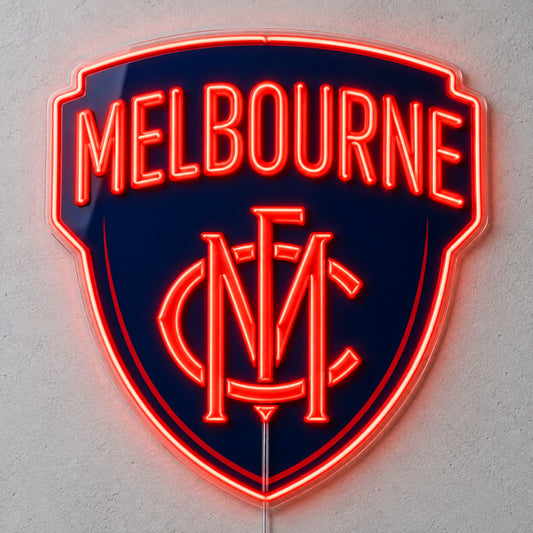 Melbourne Demons Neon Sign with red 8 mm LED neon text and emblem