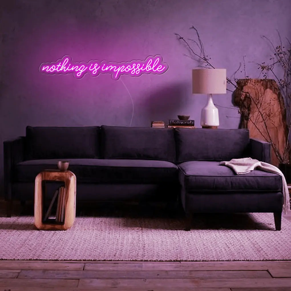 Nothing Is Impossible Big LED Neon Sign - Neon Lanes