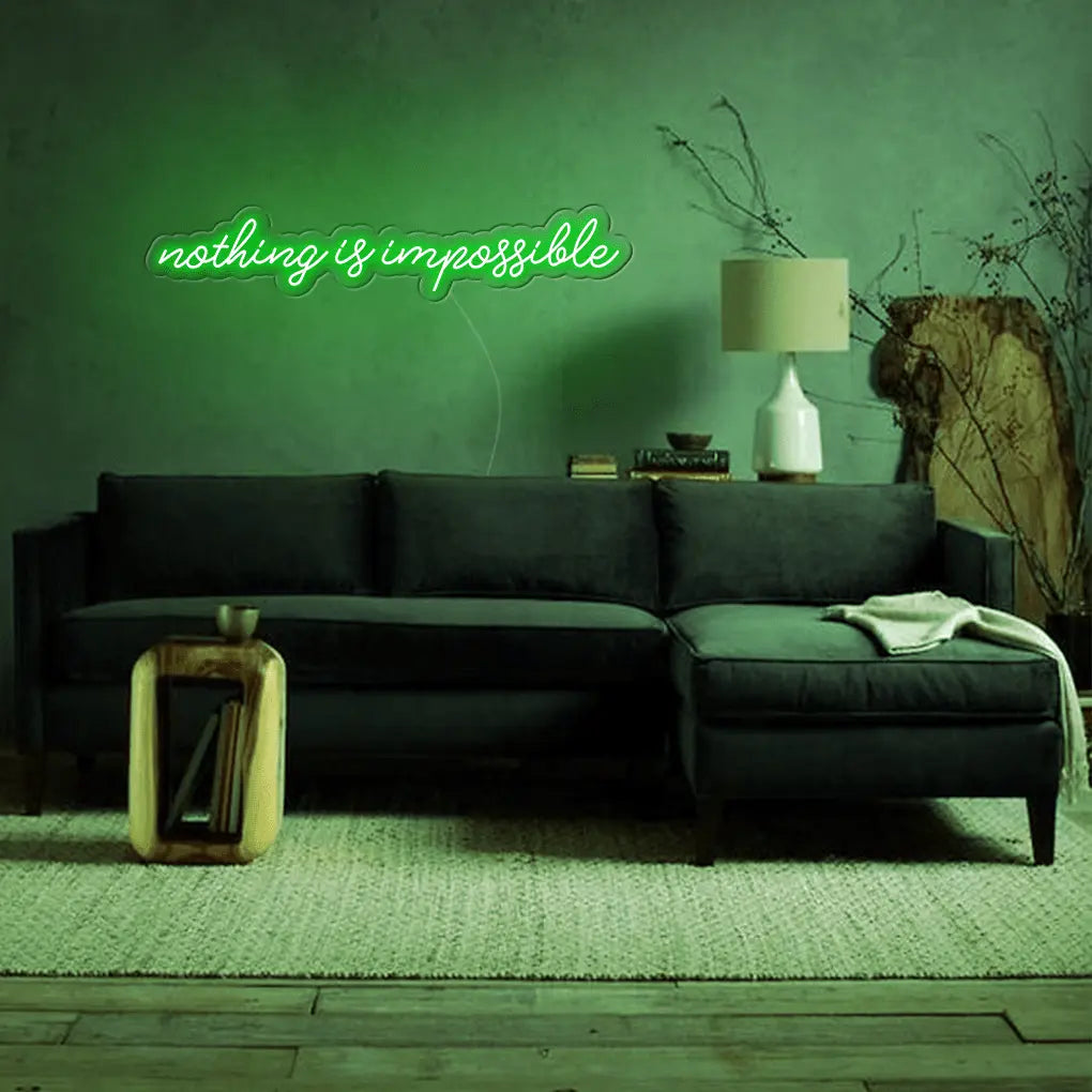 Nothing Is Impossible Big LED Neon Sign - Neon Lanes