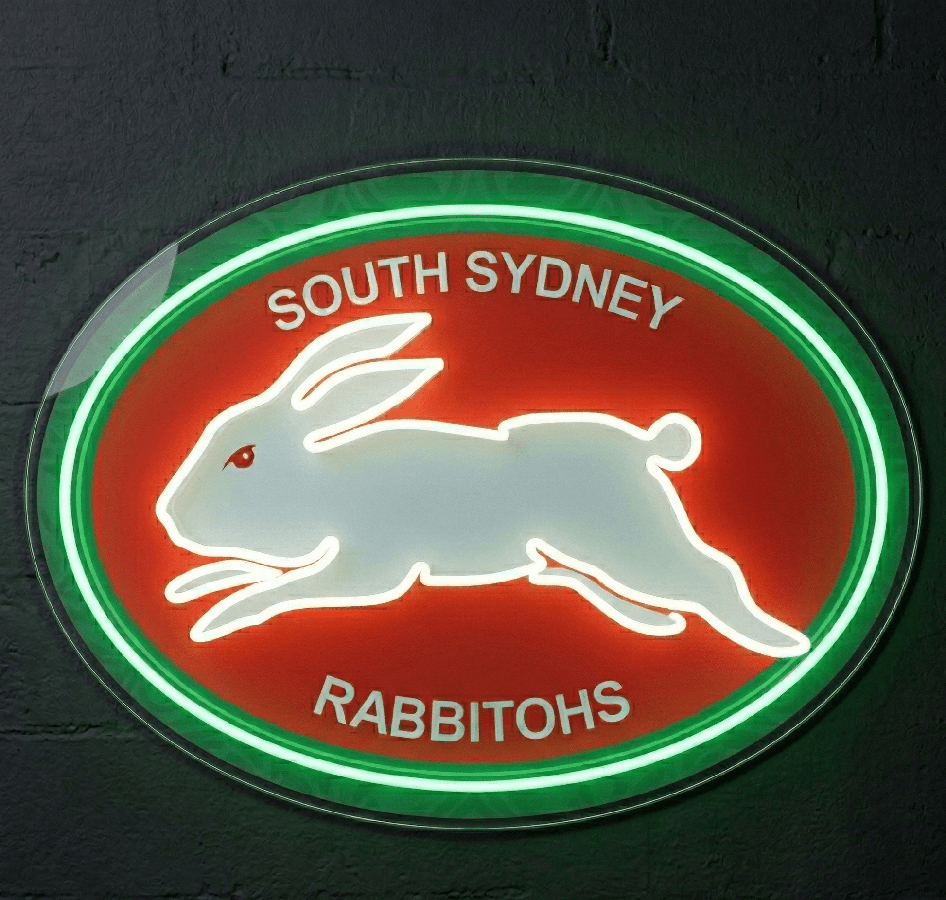 South Sydney Rabbitohs LED Neon Sign (NRL Inspired Logo) - Neon Lanes